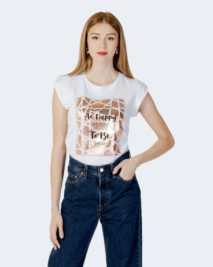 T-shirt Gaudì Jeans AS HAPPY TO BE Bianco – 90092