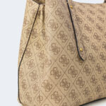 Borsa Guess ECO BRENTON GIRLFRIEND SATCHEL Beige scuro - Foto 4