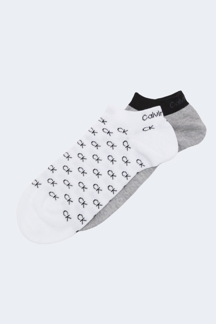 Calzini corti Calvin Klein SNEAKER 2P ALL OVER Bianco