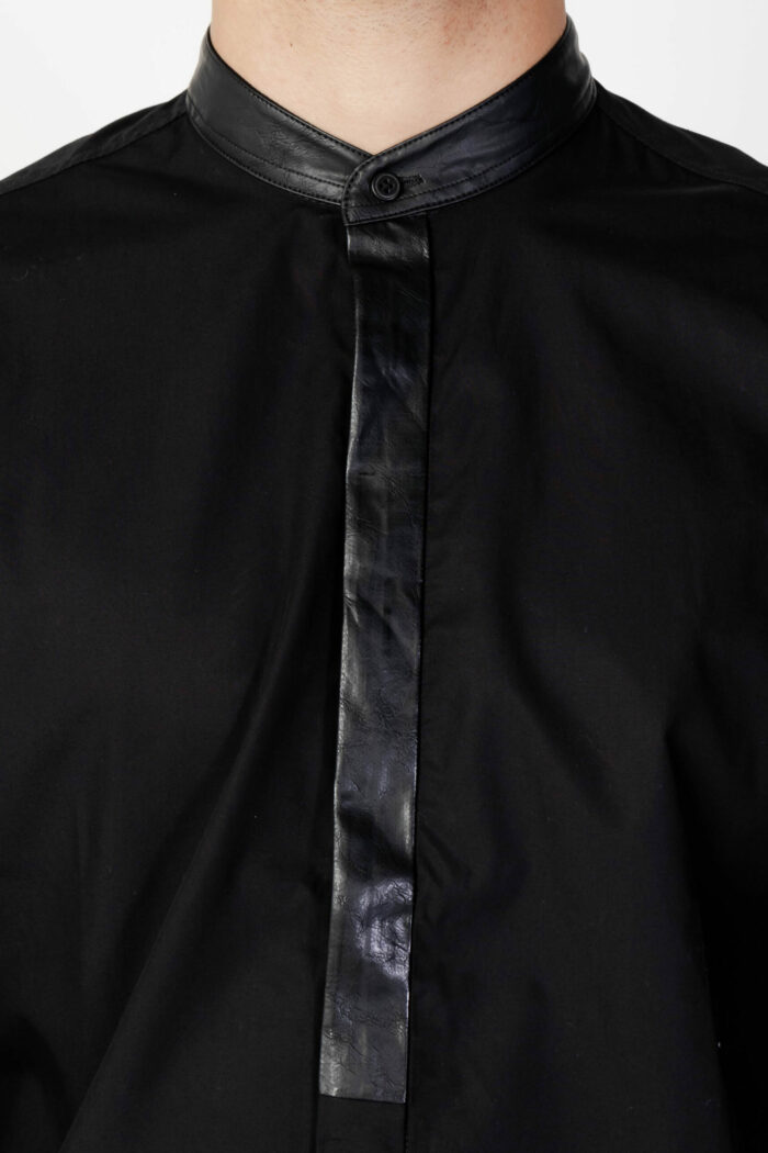 Camicia manica lunga Antony Morato PROFILO IN ECOPELLE Nero – 95817