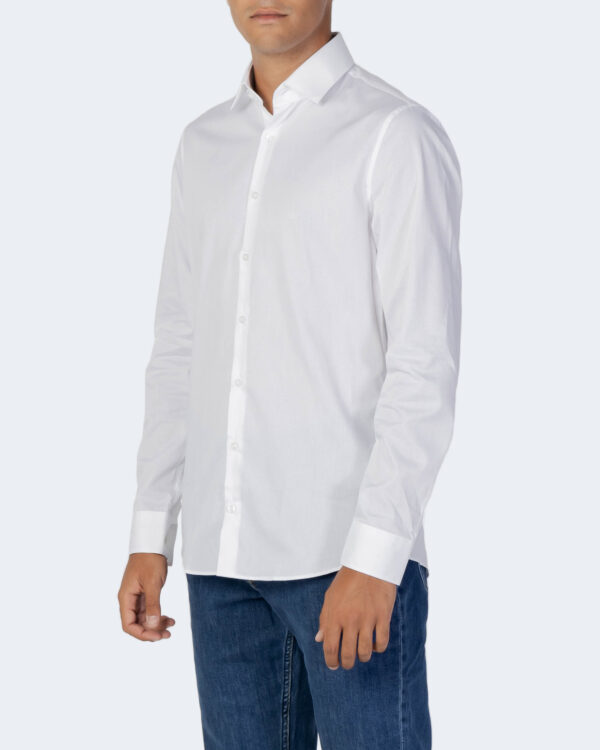 Camicia manica lunga Calvin Klein Jeans DOBBY EASY CARE SLIM SHIRT Bianco - Foto 1