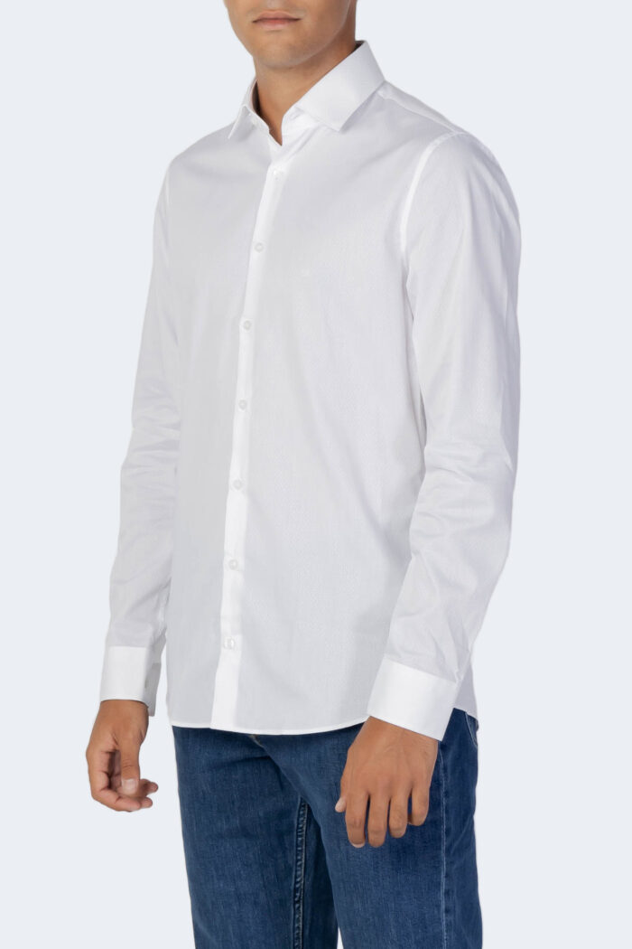 Camicia manica lunga Calvin Klein DOBBY EASY CARE SLIM SHIRT Bianco – 92189