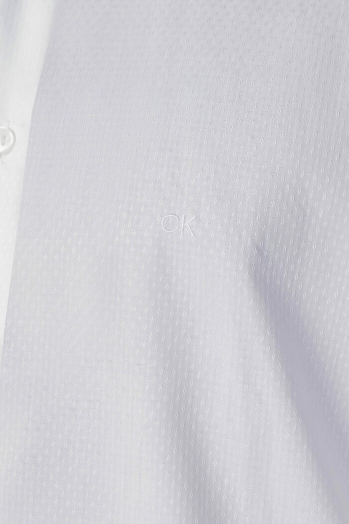 Camicia manica lunga Calvin Klein DOBBY EASY CARE SLIM SHIRT Bianco – 92189