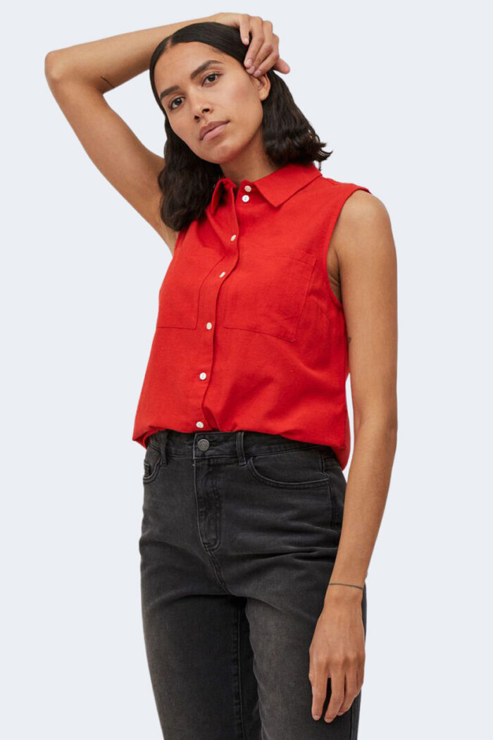Camicia manica corta Vila Clothes VIPRISILLA S/L SHIRT Rosso – 96006