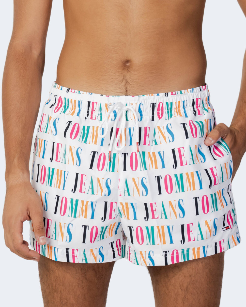 Costume da bagno Tommy Hilfiger Jeans SF SHORT DRAWSTRING-PRINT Bianco - Foto 3