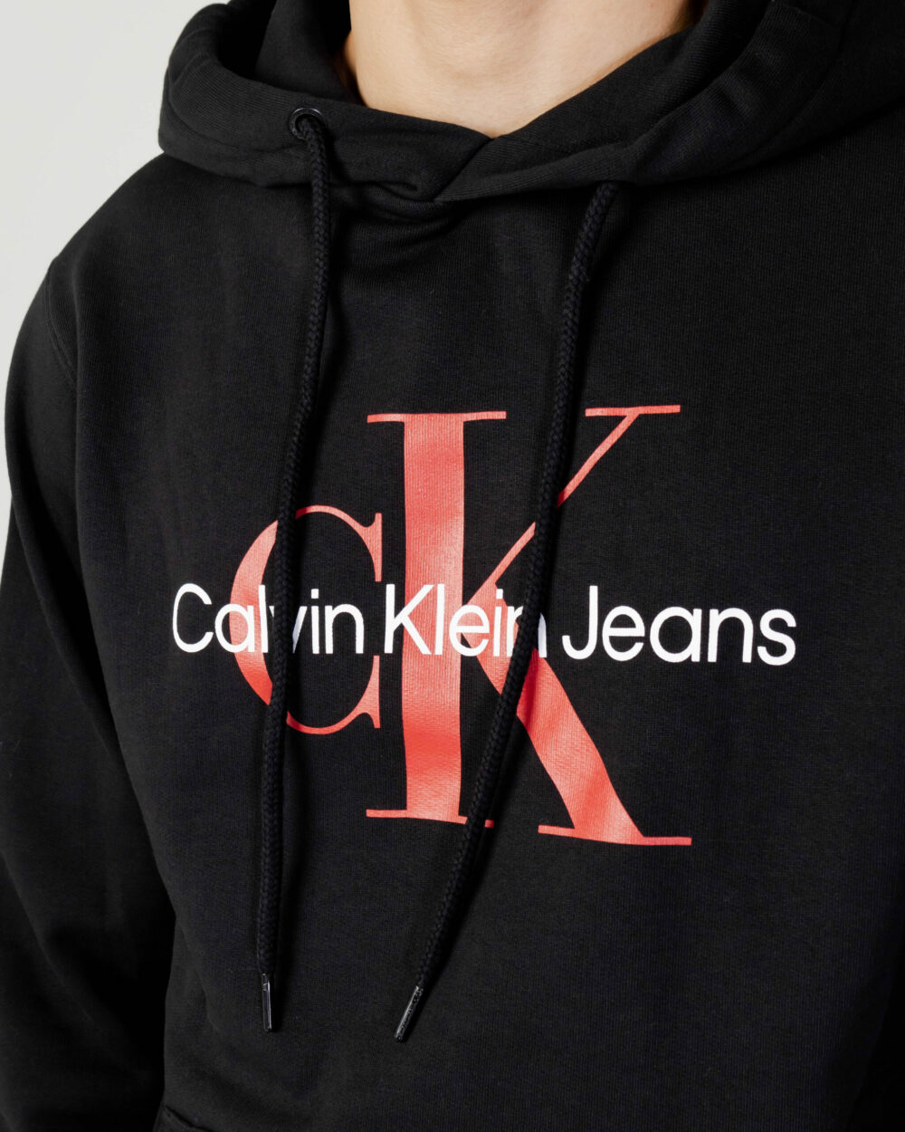 Felpa con cappuccio Calvin Klein Jeans SEASONAL MONOGRAM RE Black-Red - Foto 2