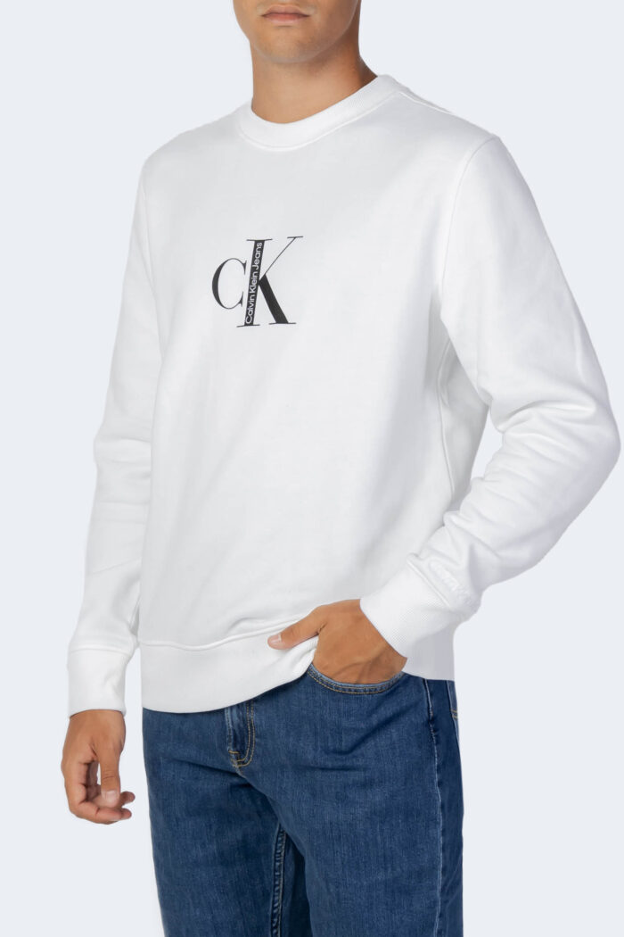 Felpa senza cappuccio Calvin Klein CK INSTITUTIONAL CRE Bianco – 91420