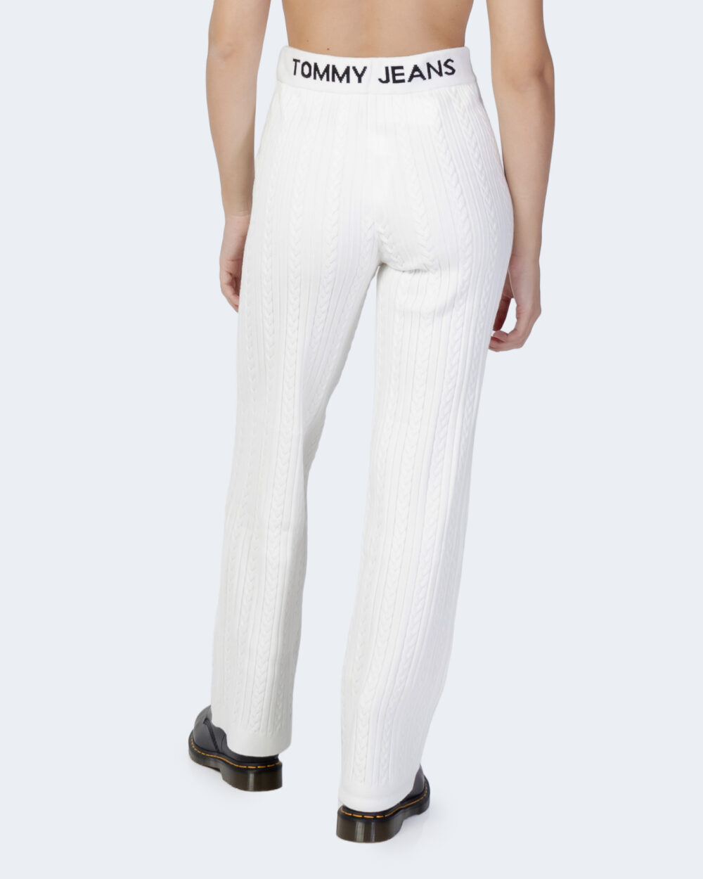 Pantaloni bootcut Tommy Hilfiger Jeans TJW CABLE KNIT PANTS Bianco - Foto 3