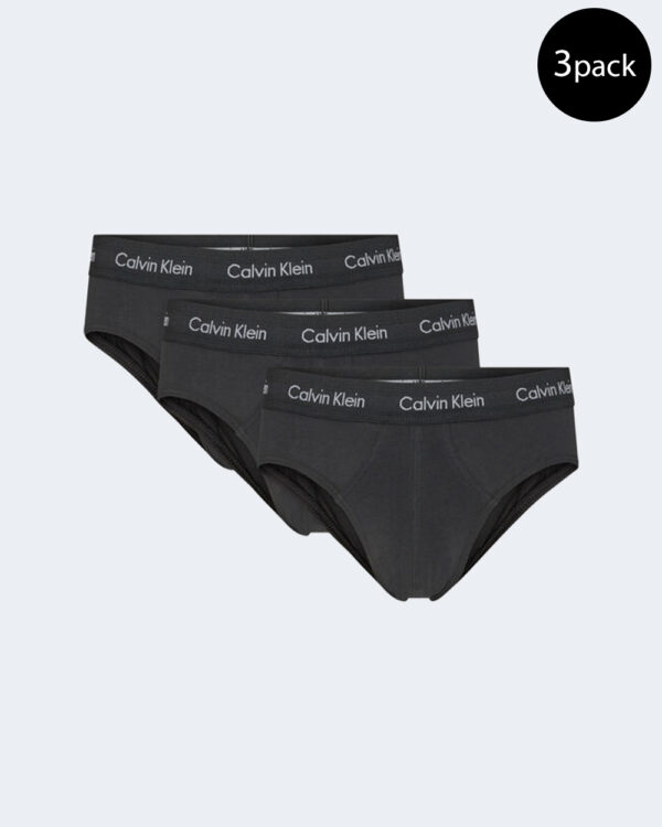 Slip Calvin Klein Underwear 3P HIP BRIEF BLACK Nero - Foto 1