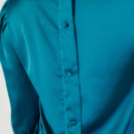 Bluse manica lunga Sandro Ferrone SATIN Turchese - Foto 4