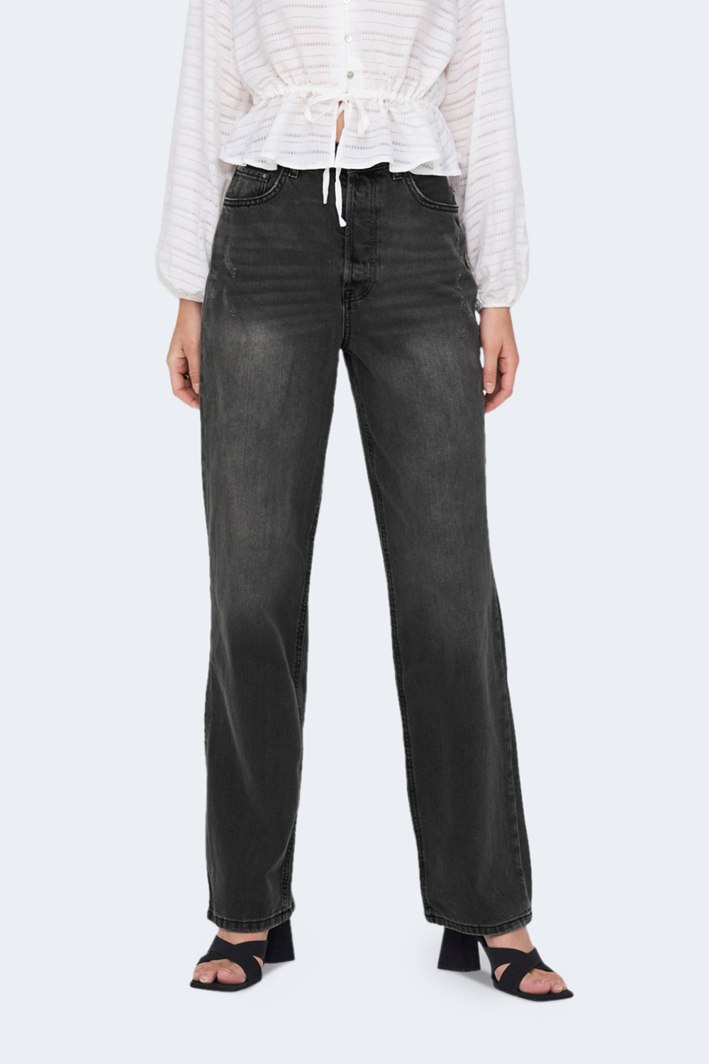 Jeans slim Only ONLCELESTE HW LOOSE WIDE DNM CRO089 Grigio – 91219