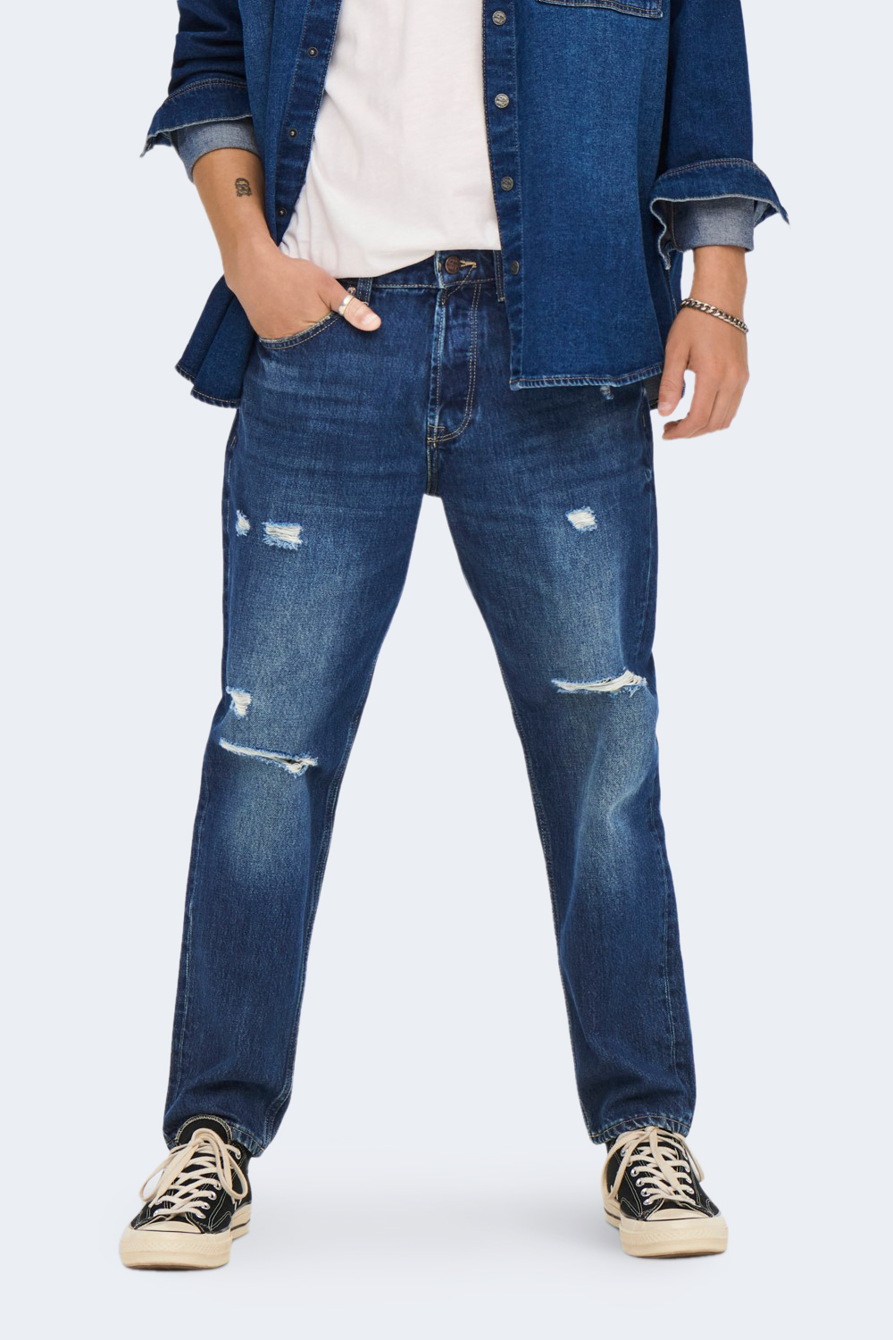 Jeans slim Only & Sons ONSAVI BEAM D. BLUE 2959 JEANS Blue Denim – 91285