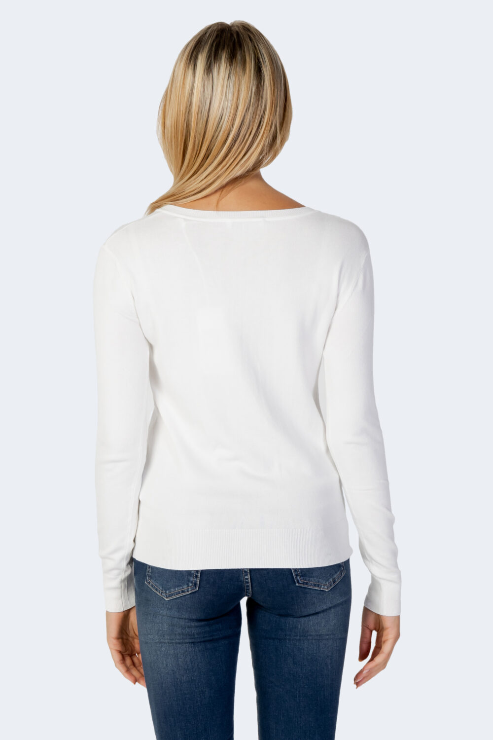 Maglia Guess PASCALE VN LS SWEATER Panna - Foto 3
