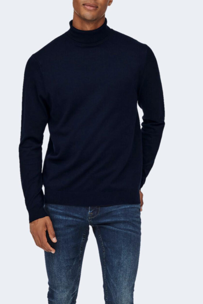 Dolcevita Only & Sons ONSWYLER LIFE ROLL NECK KNIT NOOS Blue scuro – 91289