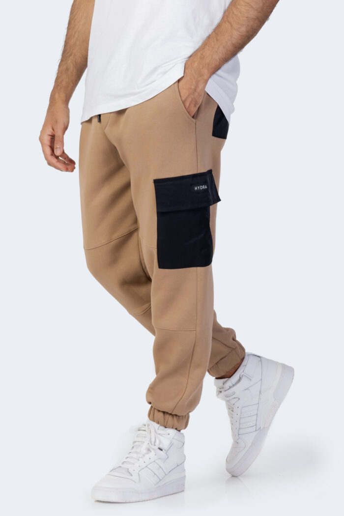 Pantaloni sportivi Hydra Clothing CON PATCH Beige scuro – 96073