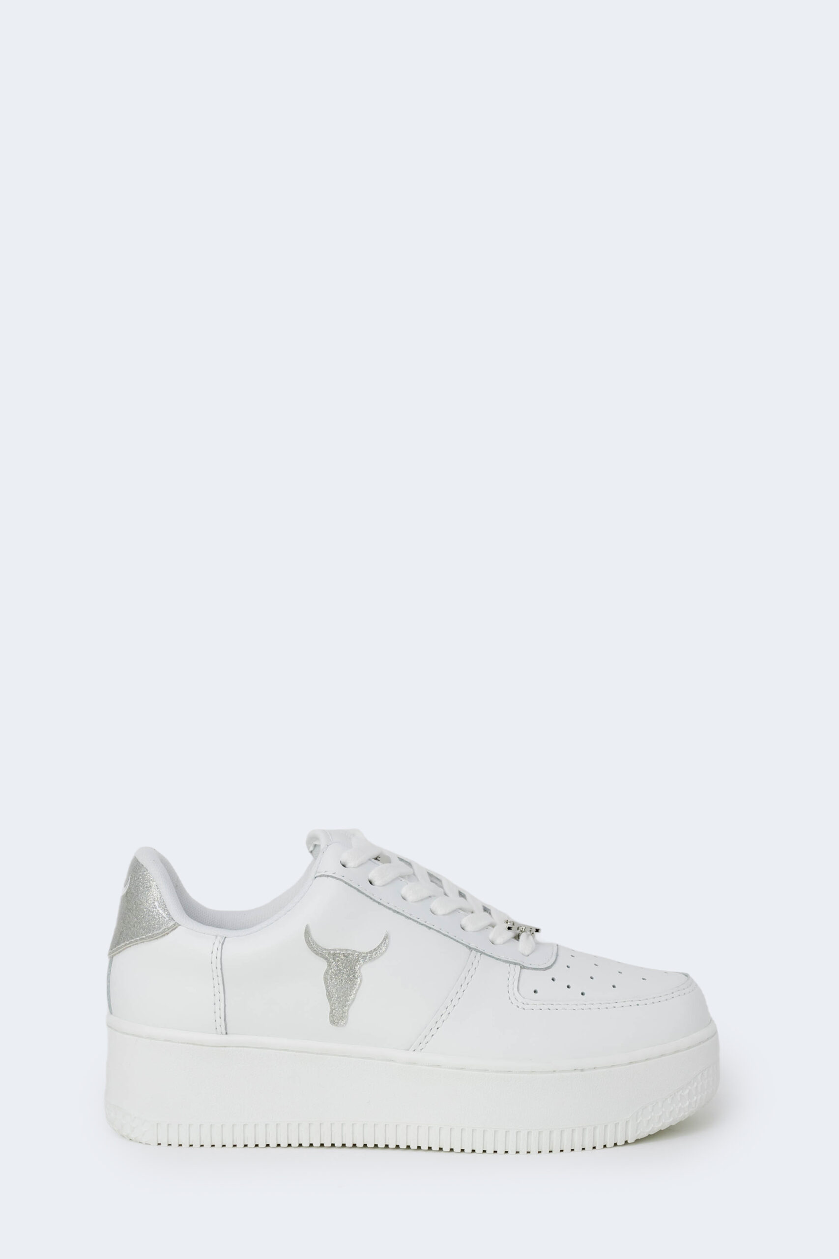 Sneakers Windsor Smith SILVER GLITTER PATENT Bianco – 97767