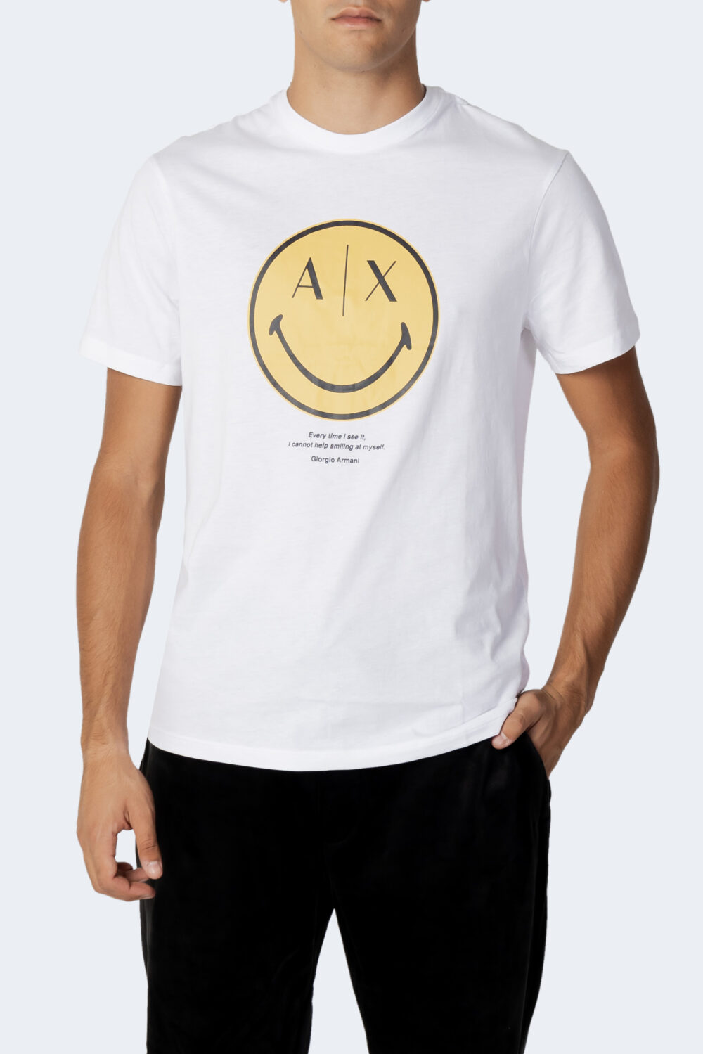 T-shirt Armani Exchange LOGO SMILE Bianco - Foto 1