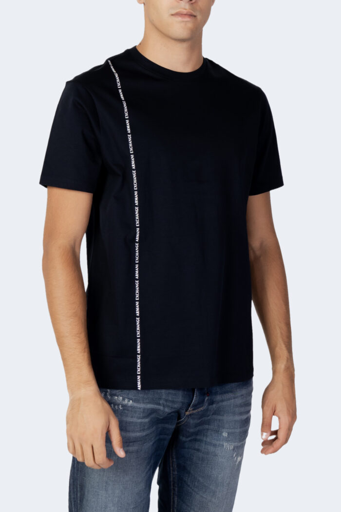 T-shirt Armani Exchange LOGO VERTICALE Blu – 90475