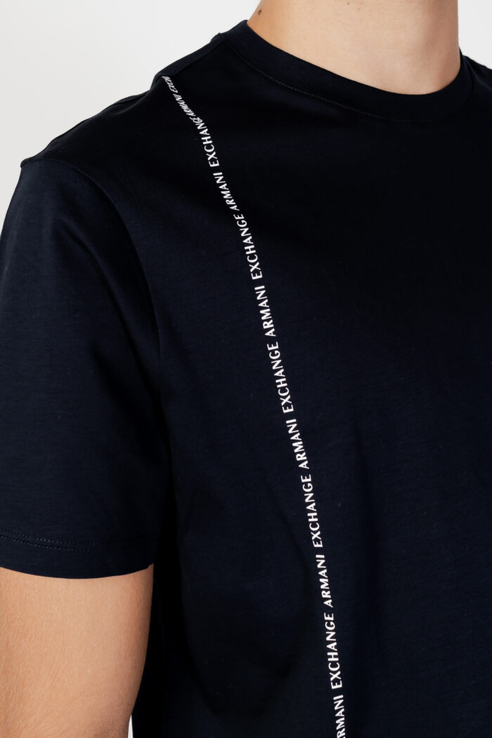 T-shirt Armani Exchange LOGO VERTICALE Blu – 90475