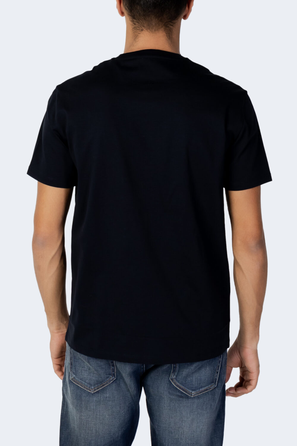 T-shirt Armani Exchange LOGO VERTICALE Blu - Foto 3
