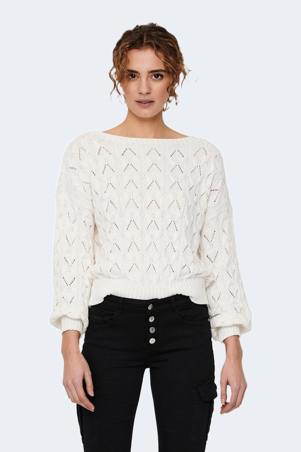 Maglione Only BRYNN LIFE STRUCTURE L/S PUL KNT NOOS Bianco - Foto 1