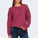Maglione Only ONLNANJING L/S PULLOVER KNT NOOS Magenta - Foto 1