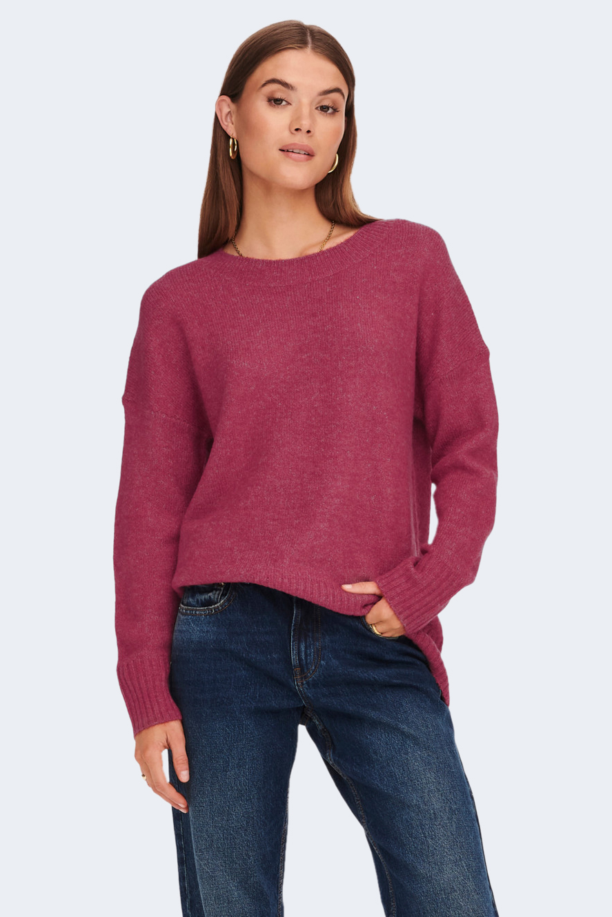 Maglione Only ONLNANJING L/S PULLOVER KNT NOOS Magenta - Foto 1