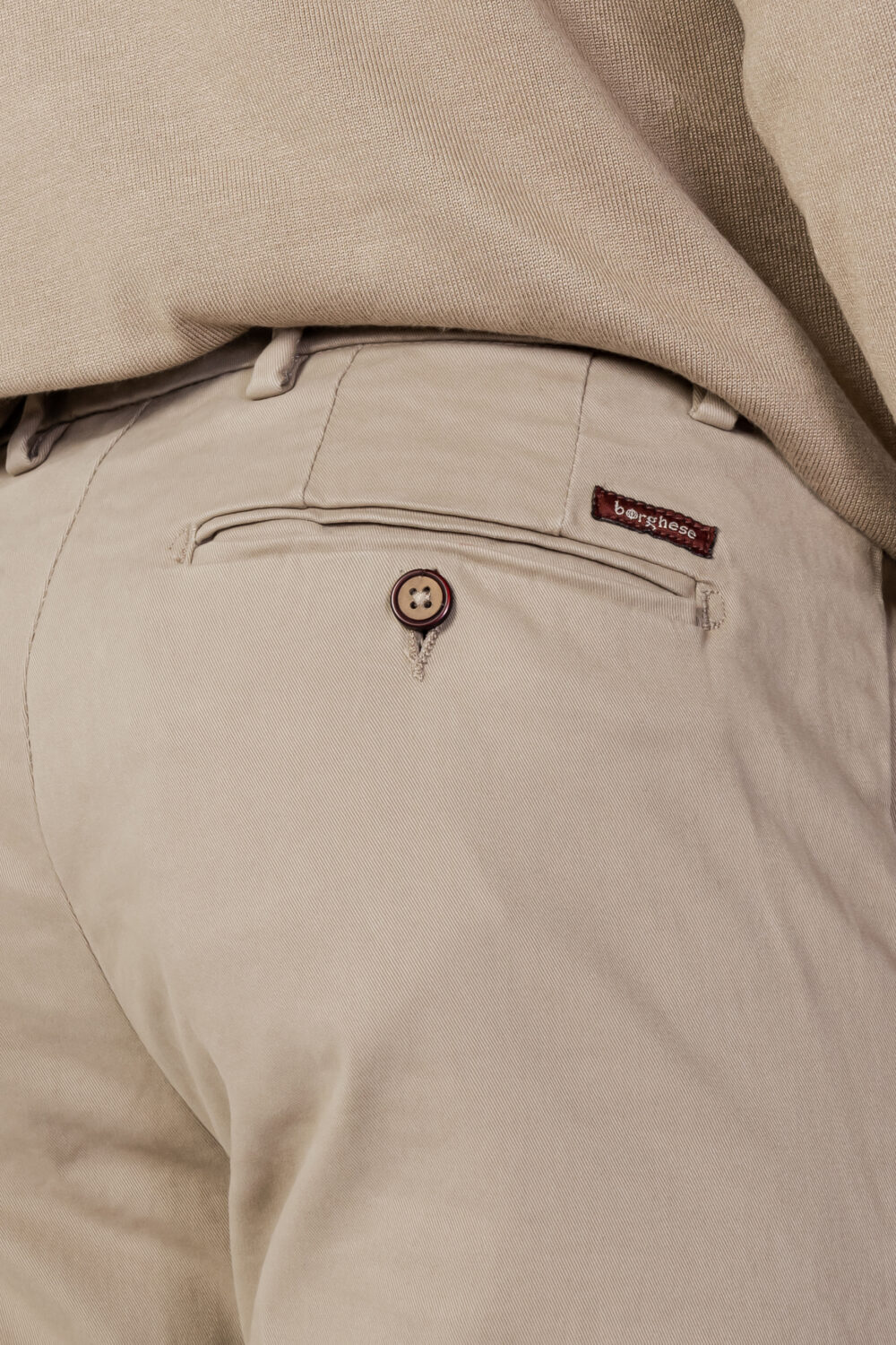 Pantaloni slim Borghese TWILL Beige - Foto 5