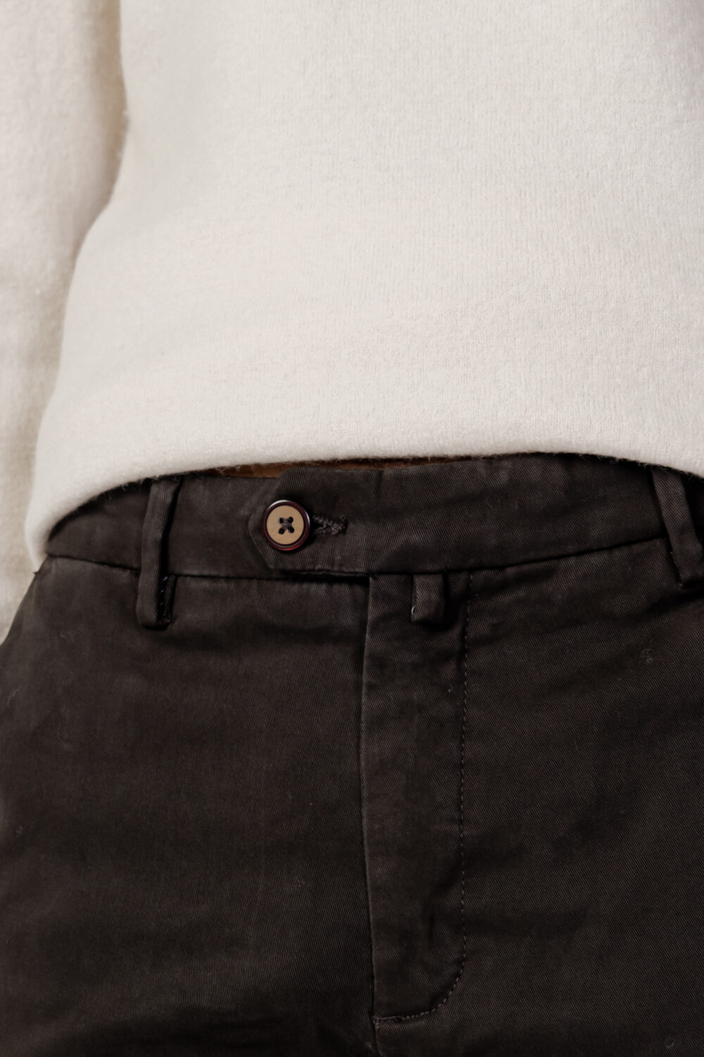 Pantaloni slim Borghese TWILL Marrone - Foto 2
