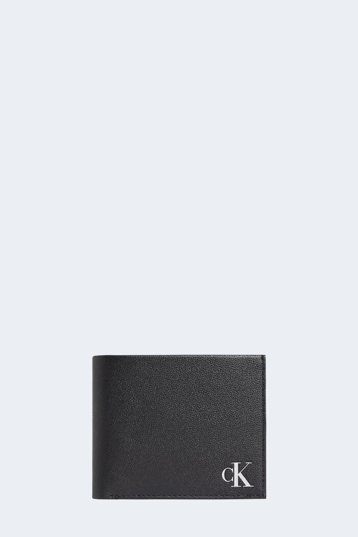 Portafoglio con portamonete Calvin Klein MONO SILVER BIFOLD W/COIN Nero – 90749