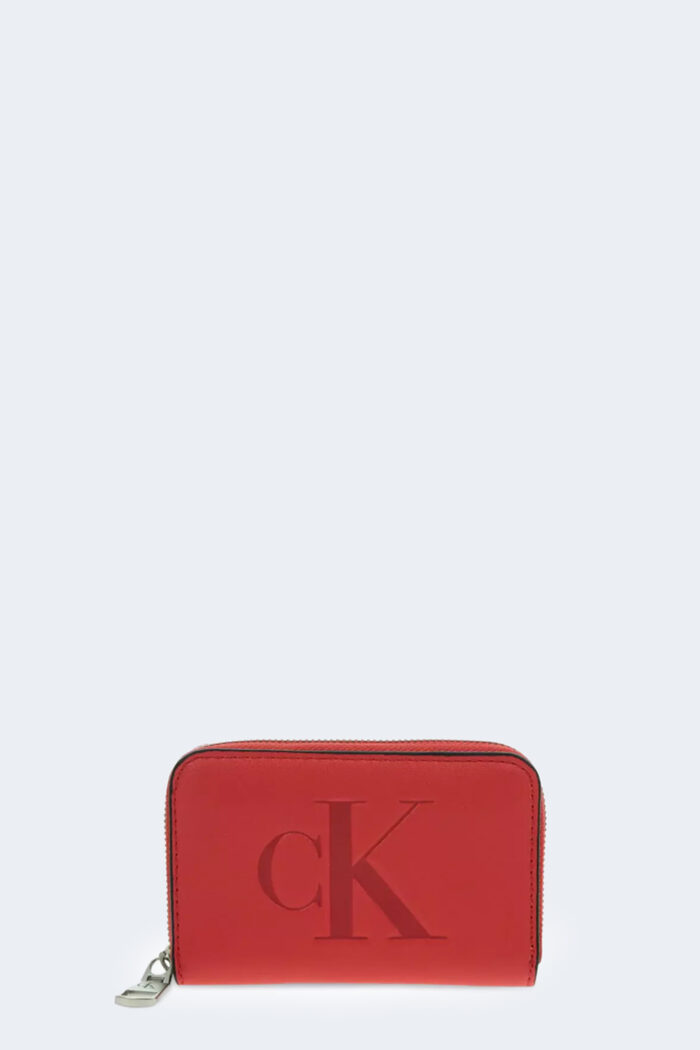 Portafoglio piccolo Calvin Klein SCULPTED MED ZIP AROUND MONO Rosso – 97888