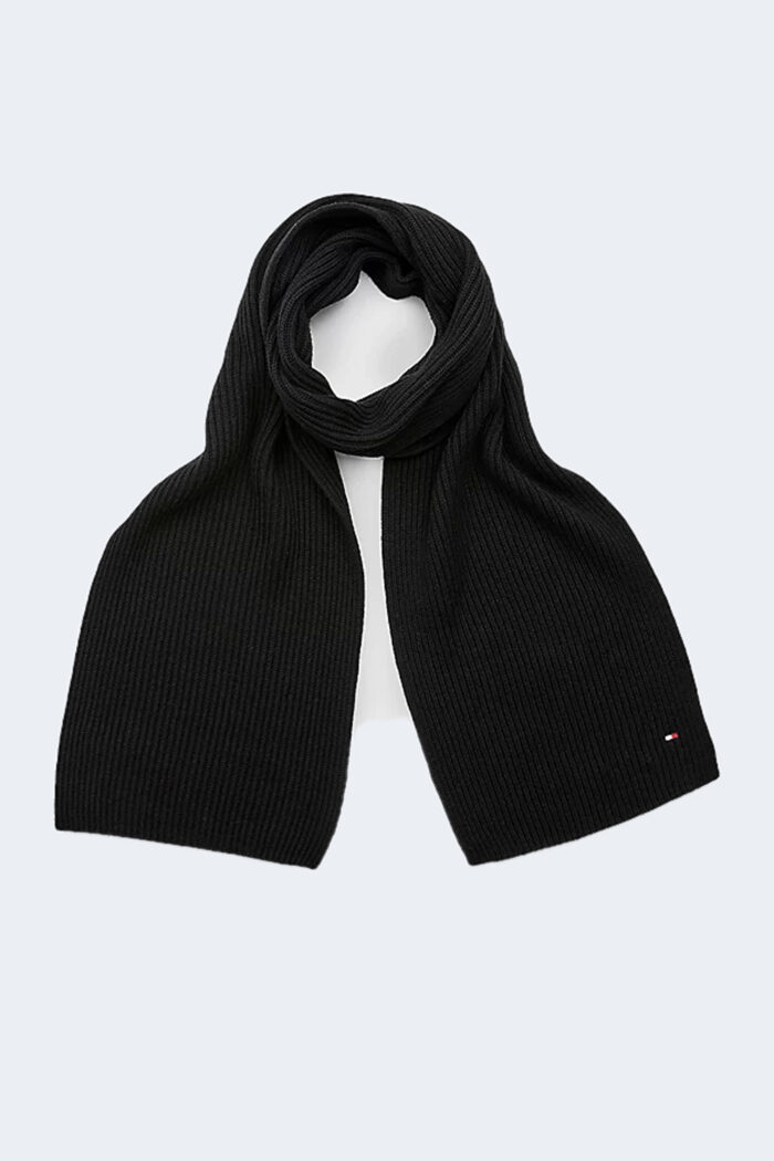 Sciarpa Tommy Hilfiger ESSENTIAL FLAG KNITTED SCARF Nero – 90675