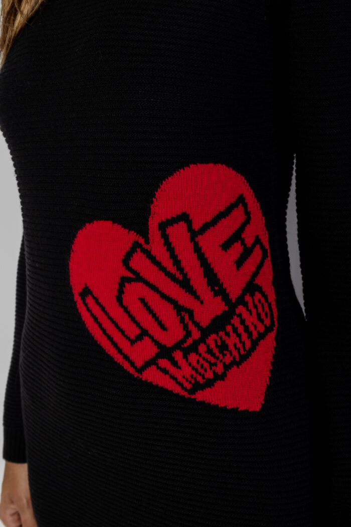 Vestito corto Love Moschino HEART KNIT Nero – 99189