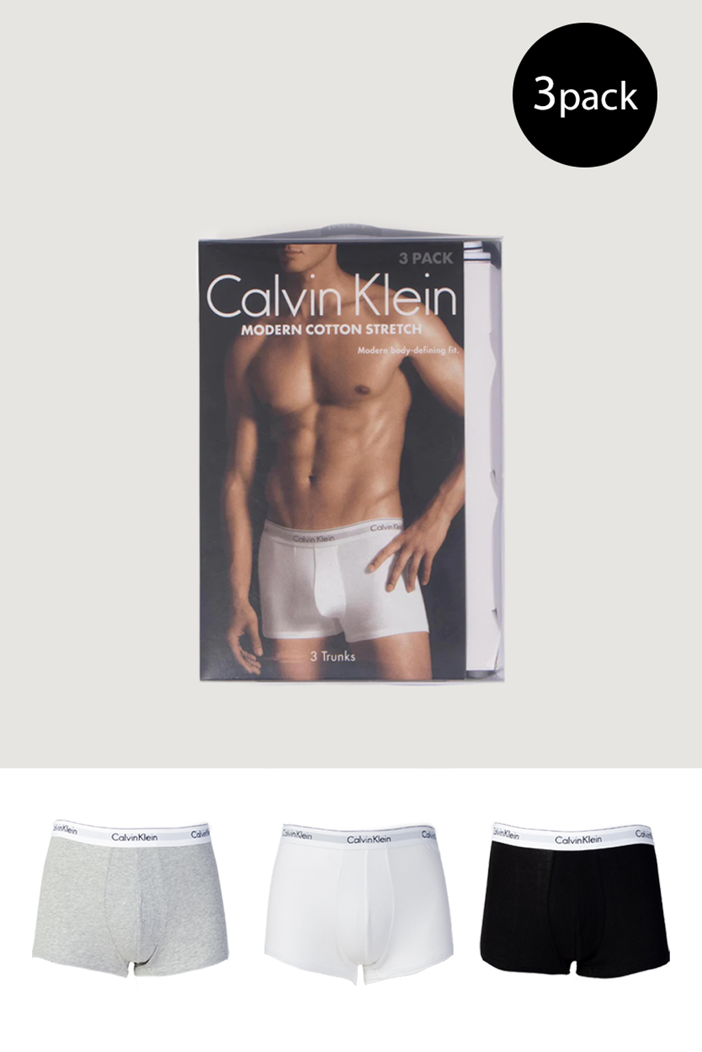 Boxer Calvin Klein Underwear TRUNK 3PK Grigio - Foto 1