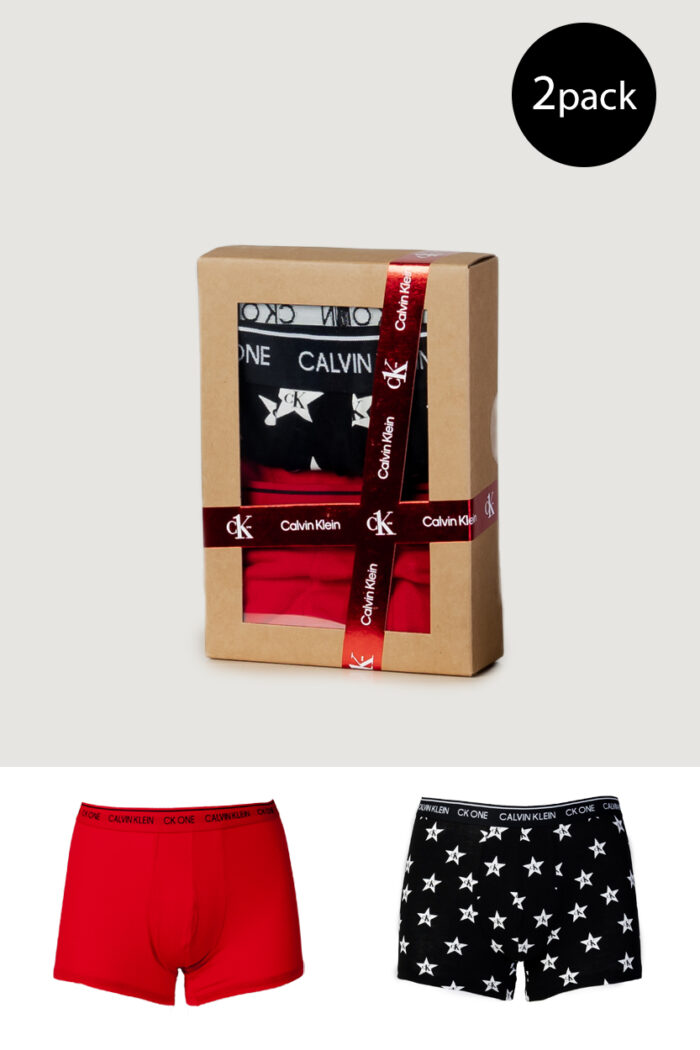 Boxer Calvin Klein Underwear TRUNK 2PK STAR LOGO PRINT Rosso – 101180