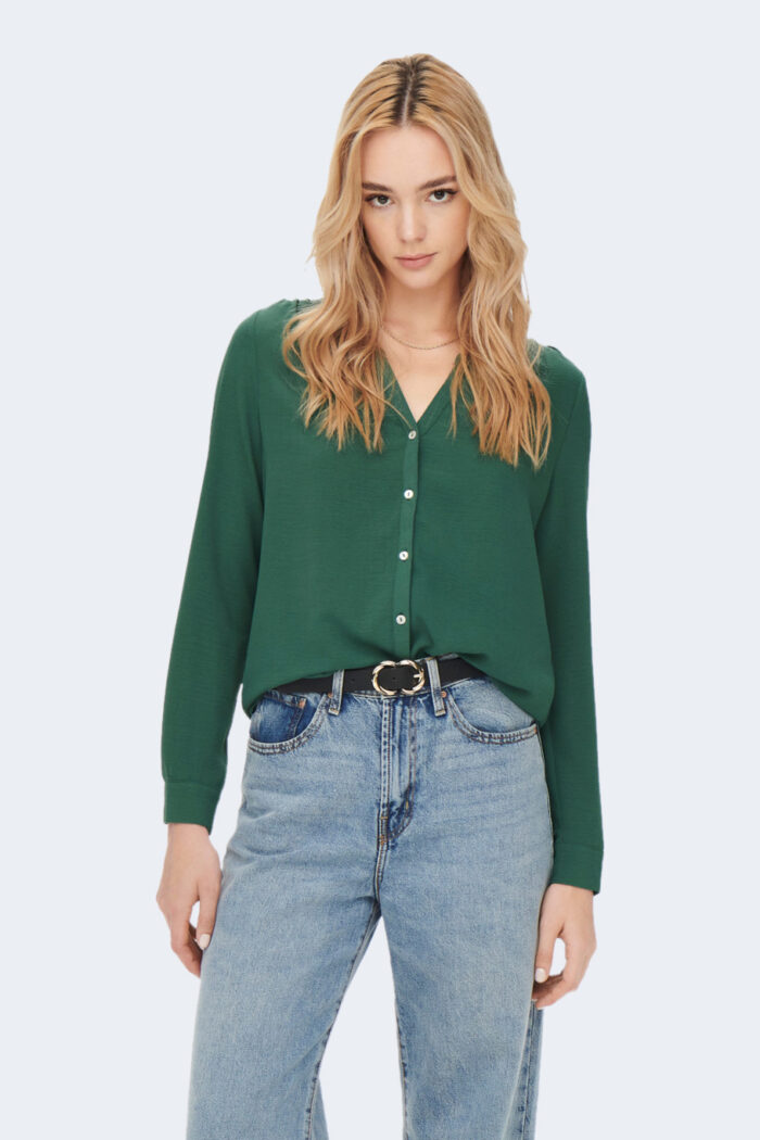 Camicia manica lunga Only METTE FALLOW L/S WVN Verde – 100959