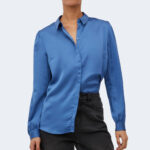 Camicia manica lunga Vila Clothes NOOS - VIELLETTE SATIN L/S SHIRT/SU - NOOS Azzurro - Foto 1