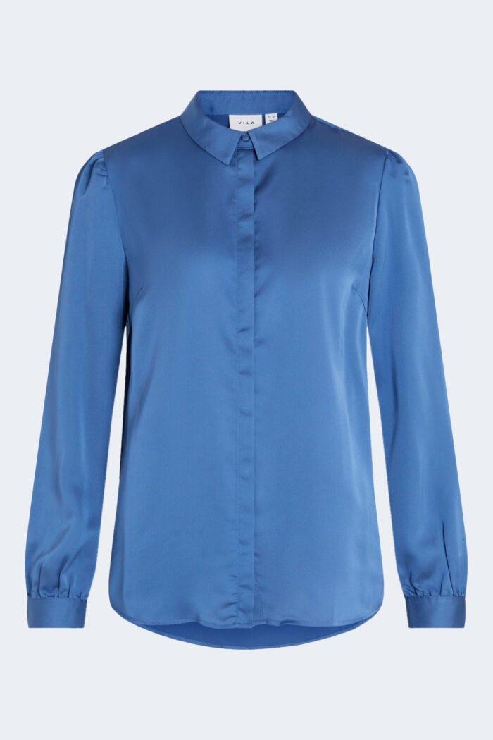 Camicia manica lunga Vila Clothes NOOS – VIELLETTE SATIN L/S SHIRT/SU – NOOS Azzurro – 78018