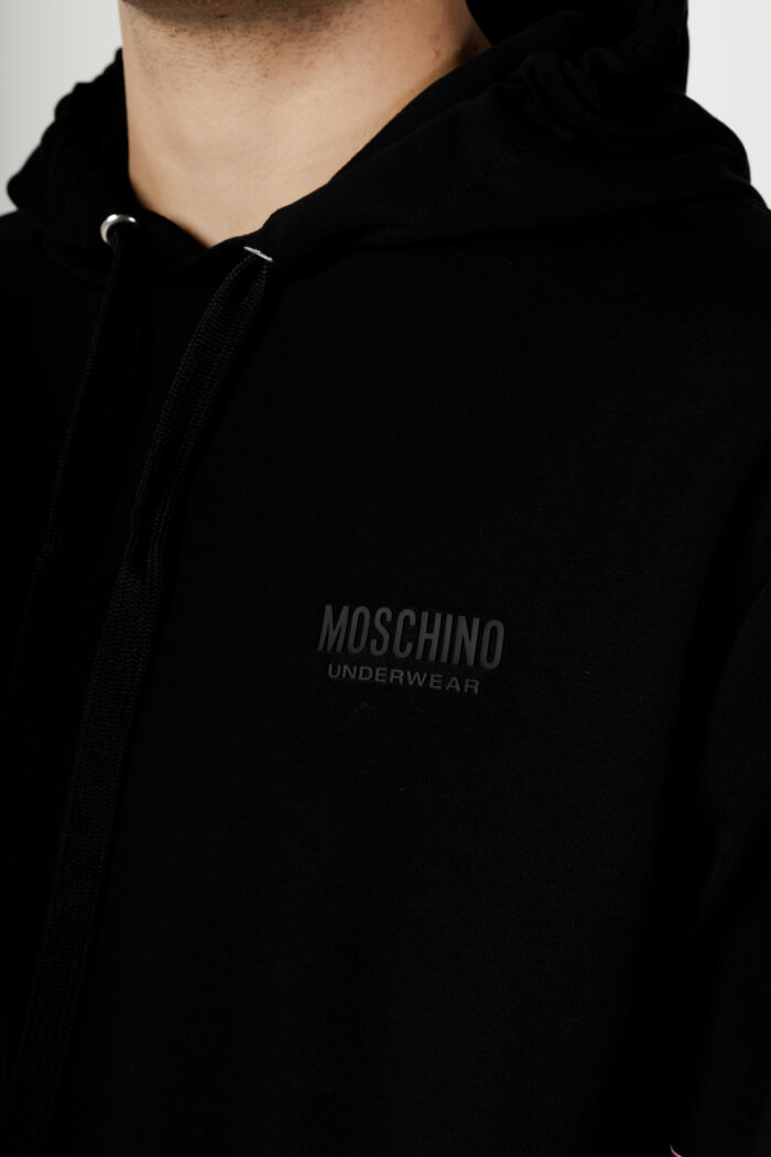 Felpa con cappuccio Moschino Underwear BRUSHED STRETCH FLEECE Nero – 101097