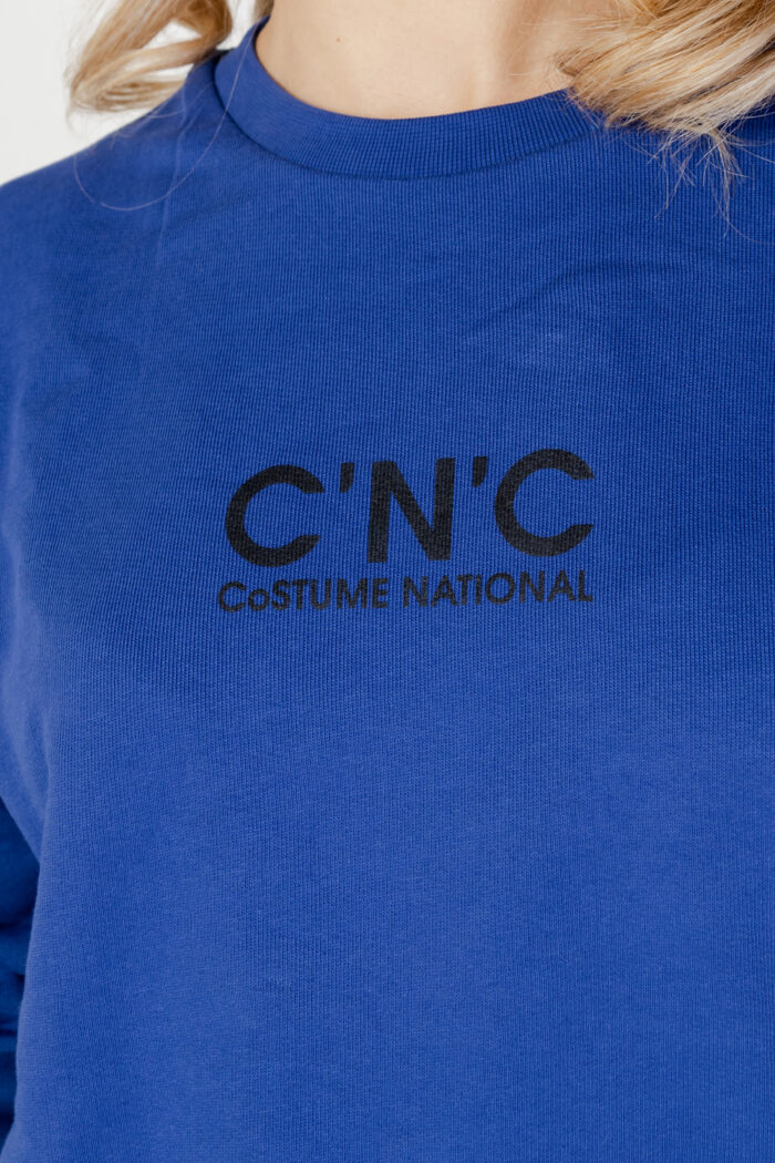 Felpa senza cappuccio Cnc Costume National LOGO CENTRALE Blu – 101075