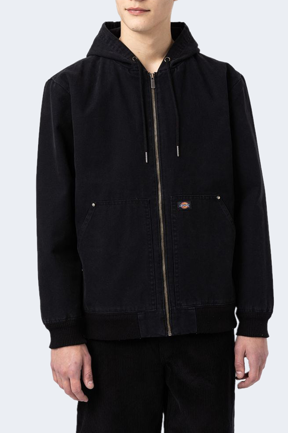 Giacchetto Dickies DICKIES HOODED DUCK CANVAS JACKET STONE WASHED Nero - Foto 1