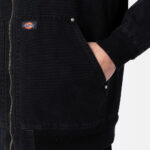 Giacchetto Dickies DICKIES HOODED DUCK CANVAS JACKET STONE WASHED Nero - Foto 3