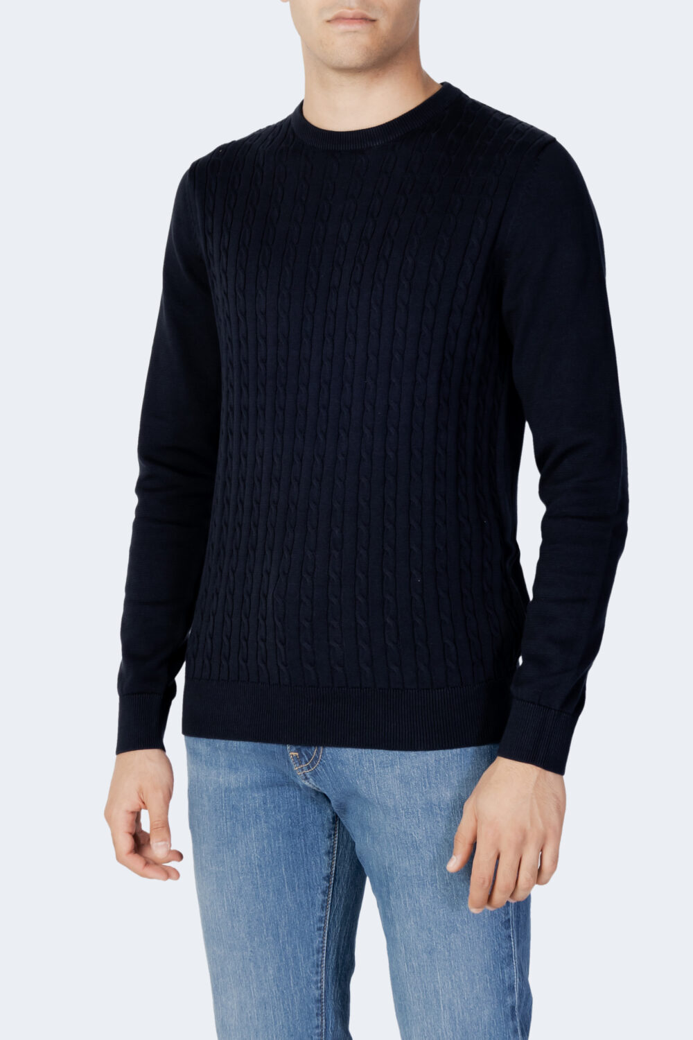 Maglia Selected SLHAIKO LS KNIT CABLE CREW NECK B Blu - Foto 1