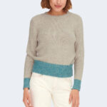 Maglione Only ONLMELLA L/S CONTRAST PULLOVER BF KNT Beige - Foto 1
