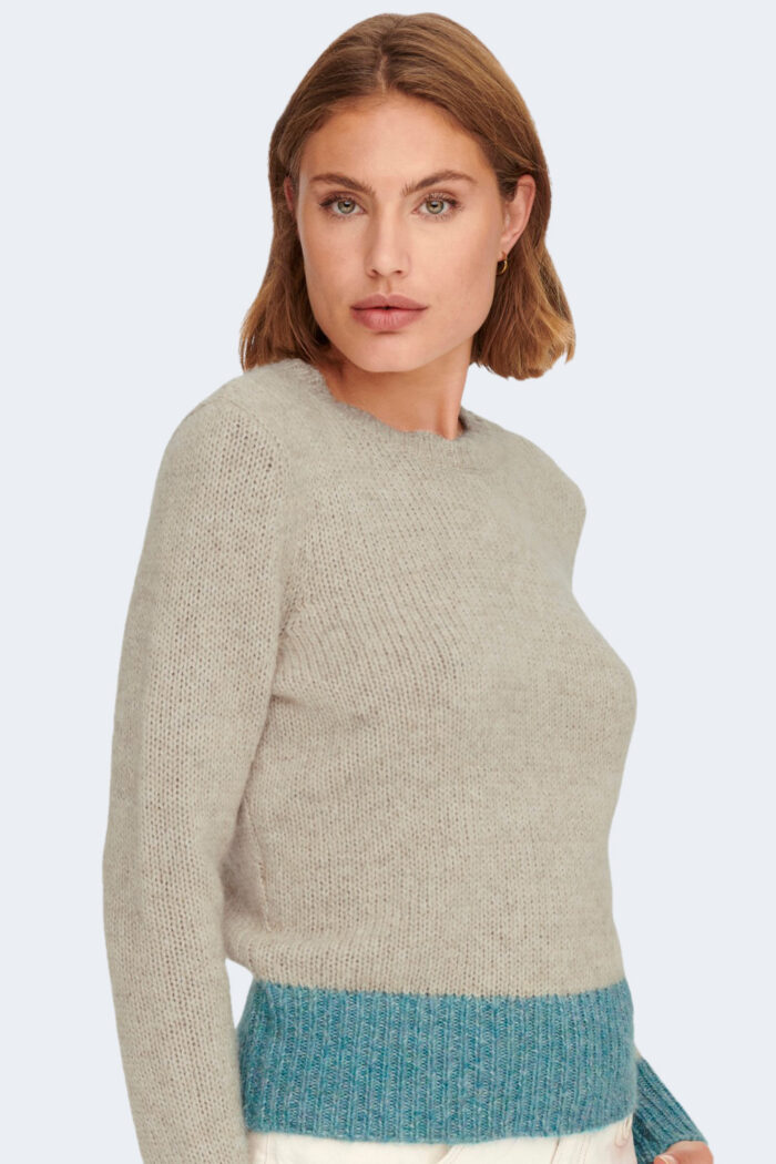 Maglione Only ONLMELLA L/S CONTRAST PULLOVER BF KNT Beige – 91190