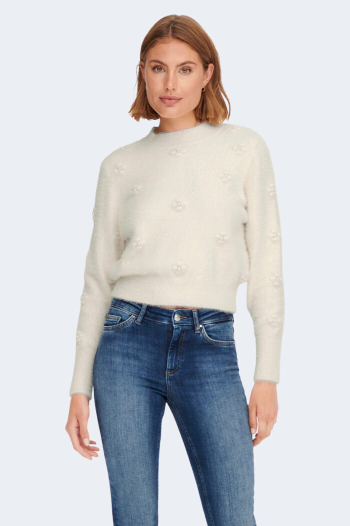 Maglione Only ONLMADELYN LS PEARL HIGH NECK PRM KNT Panna – 91267