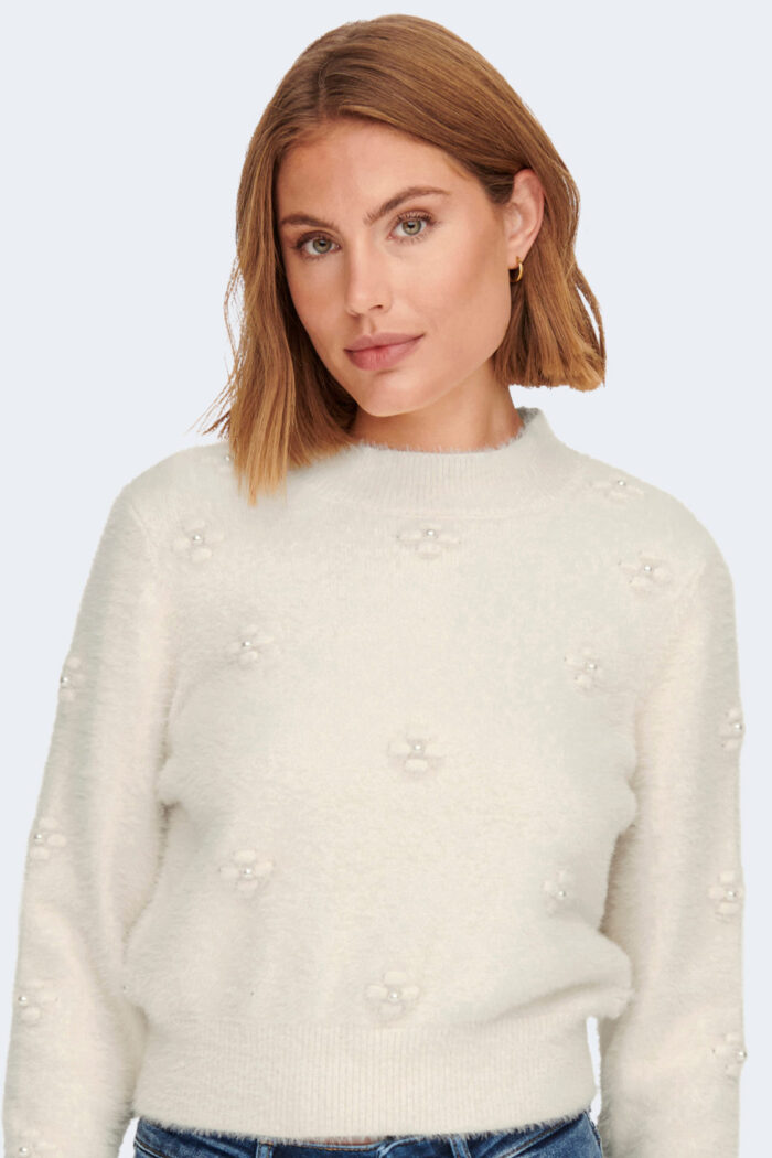 Maglione Only ONLMADELYN LS PEARL HIGH NECK PRM KNT Panna – 91267