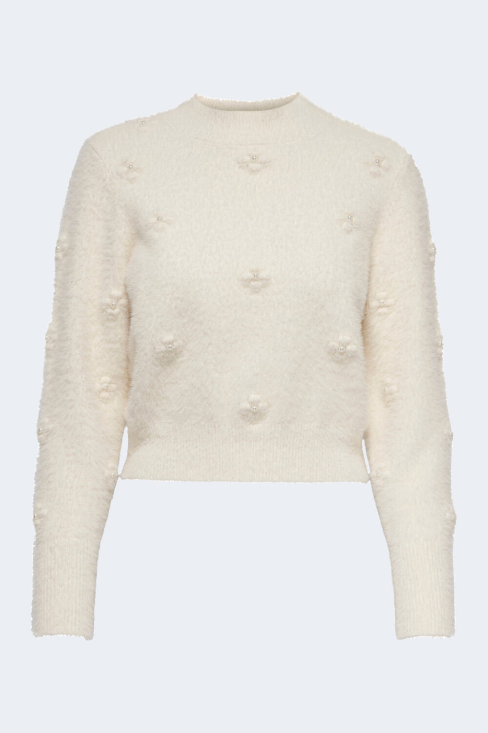 Maglione Only ONLMADELYN LS PEARL HIGH NECK PRM KNT Panna - Foto 3