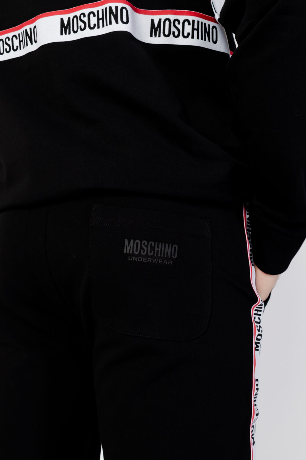 Pantaloni sportivi Moschino Underwear BRUSHED STRETCH FLEECE Nero - Foto 4