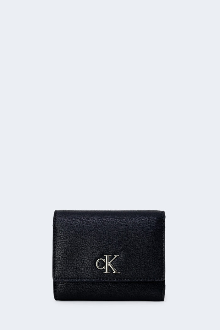 Portafoglio grande Calvin Klein MINIMAL MONOGRAM MED TRIFOLD Nero – 90725